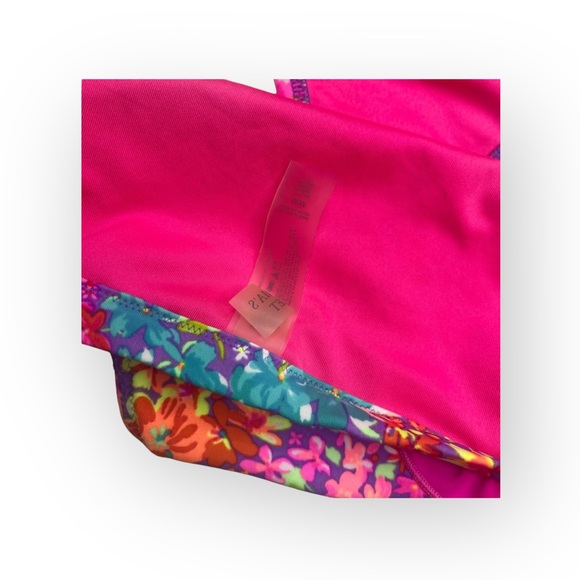 Victoria’s Secret Swim 𑁍 Floral Ruffle Bandeau 2 Piece Bikini Set 𑁍 Fuchsia M - Picture 9 of 16